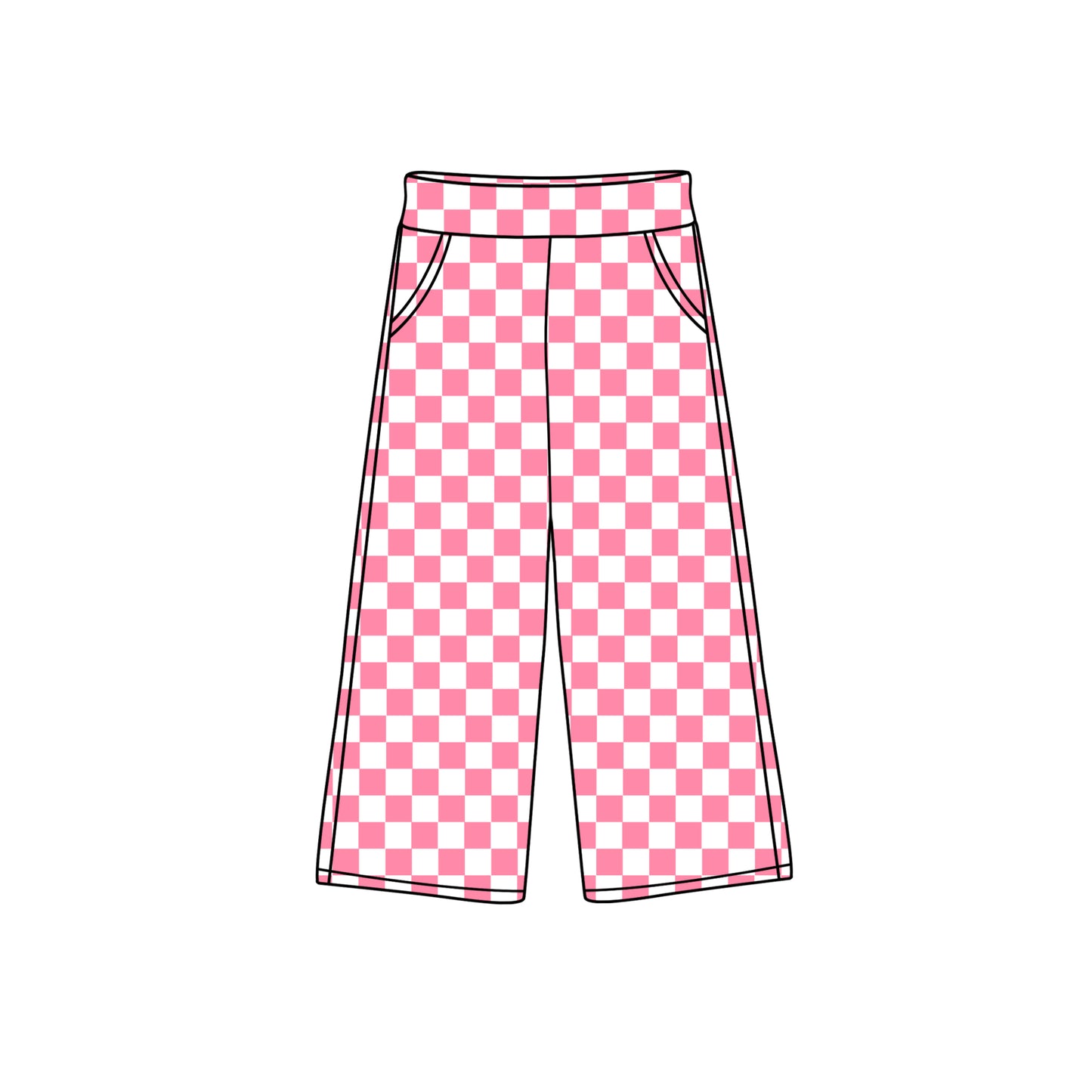 presale P0694 Pink and white plaid trousers 2024 10.10