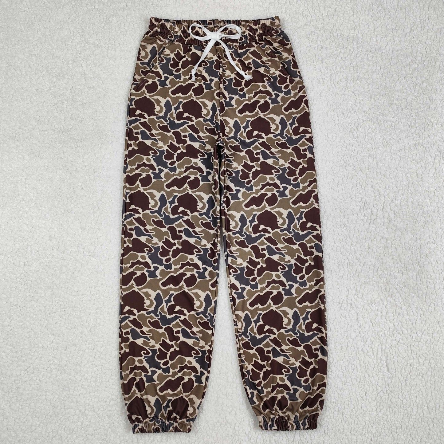 P0724 Adult Women Duck Grey Camo Pocket Bottom Joggers Pants