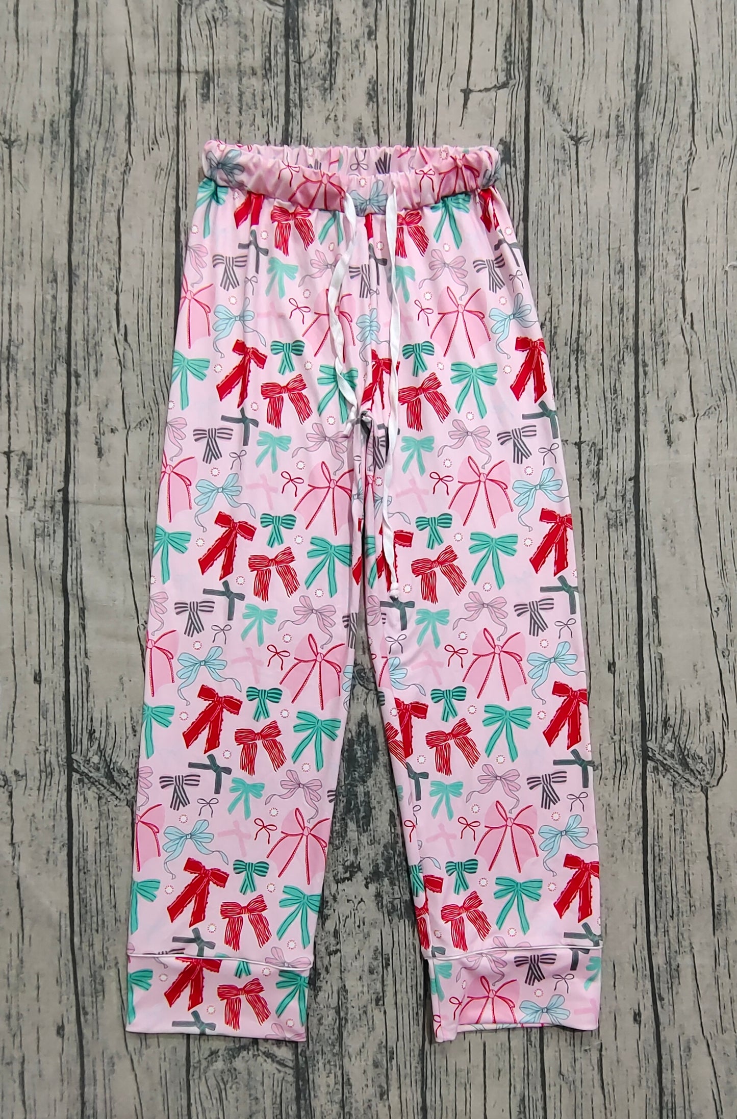presale P0766 Adult Women Colorful Bows Flame Pants D 7.16
