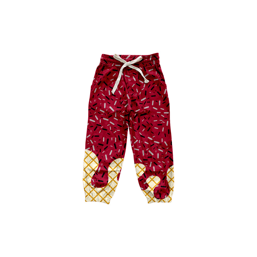 presale P0816 Baby Girls Dark Red Drip Team Pockets Yoga Pant D 7.29