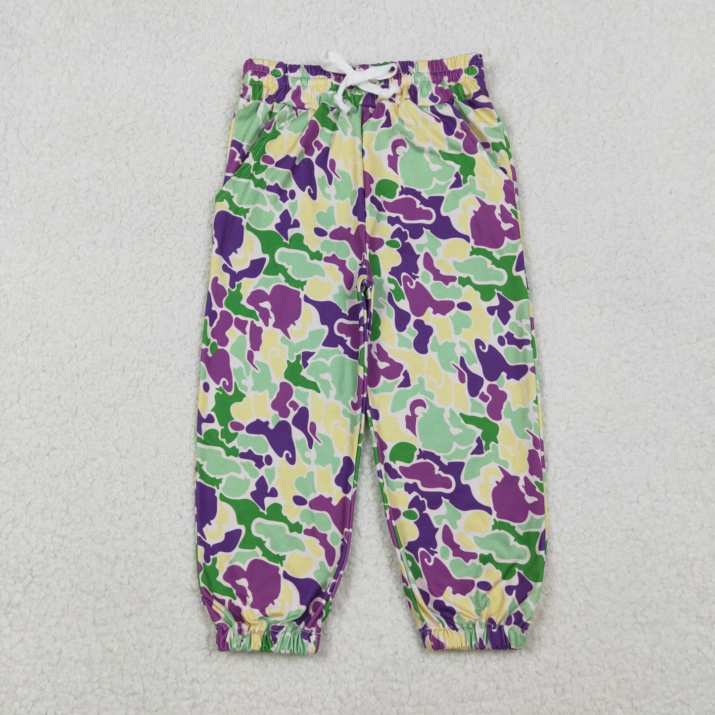 P0838 Baby Boys Mardi Gras Camo Pockets Jogger Pants Bottom D 1028