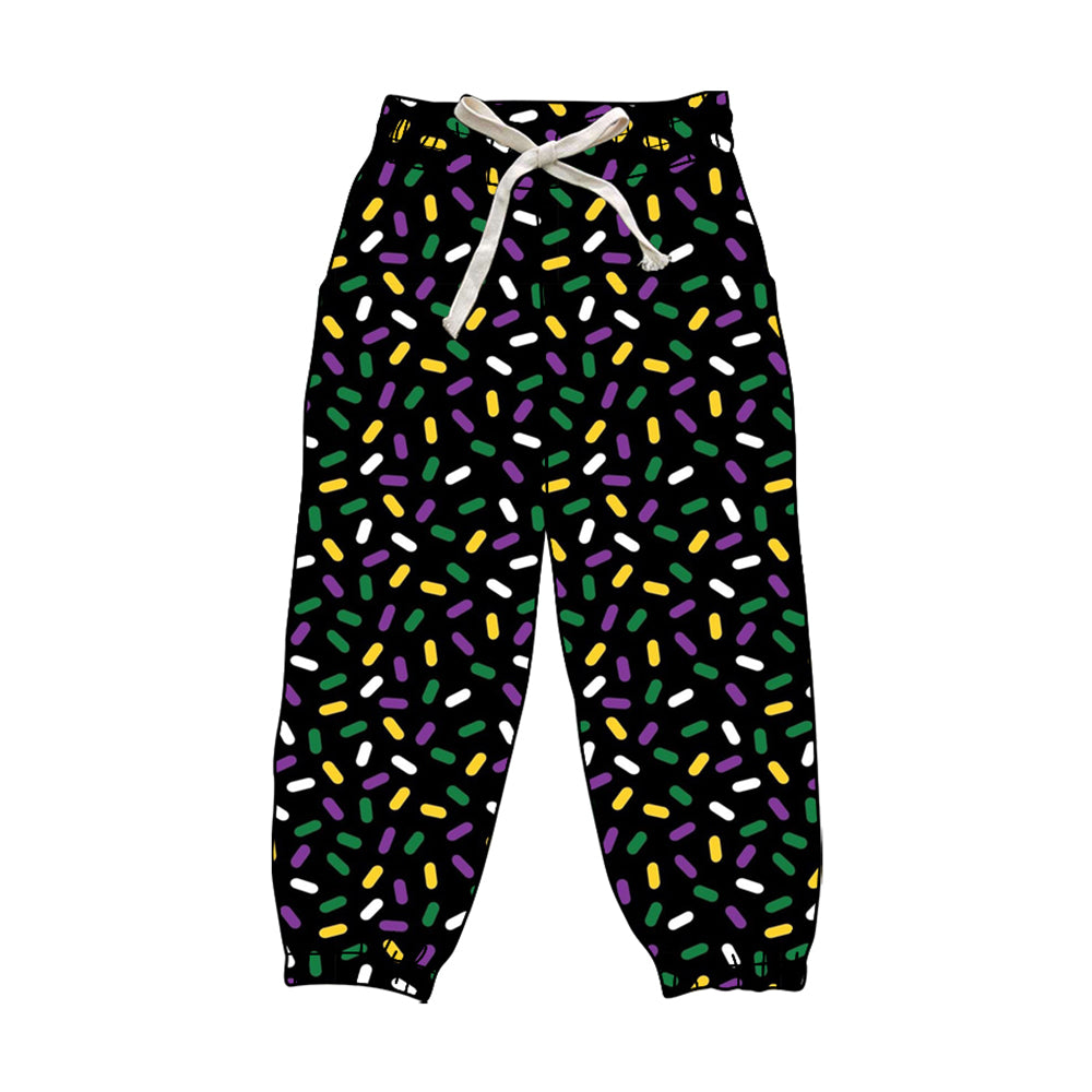 presale P0842 Adult Women Mardi Gras Sprinkles Yoga Jogger Bottom D 909