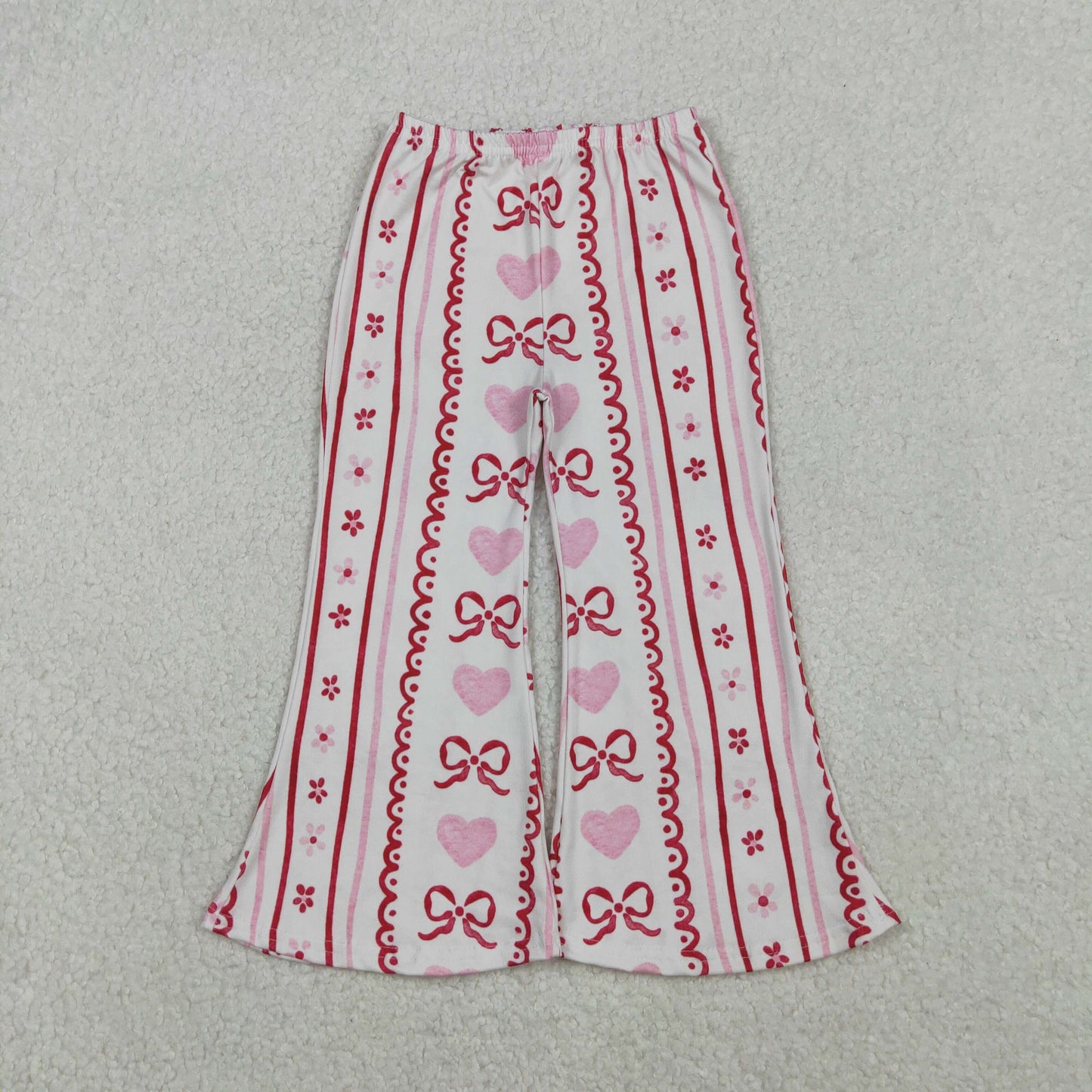 P0894 Baby Girls Bows Hearts Flowers Stripe Valentine Flare Pants Bottom D 1028