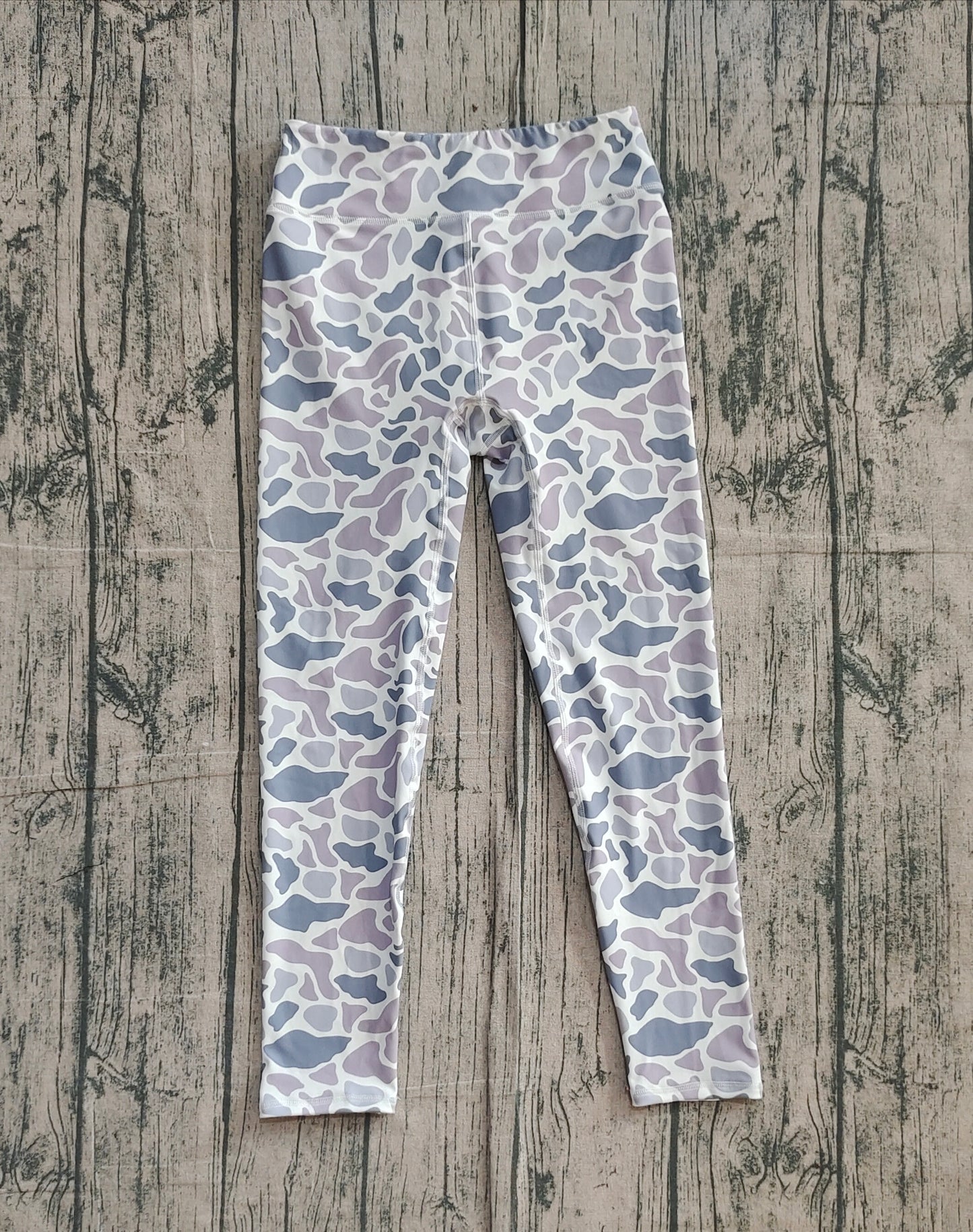 P0898 Adult Women Grey Camo Yoga Legging Pants D 1211
