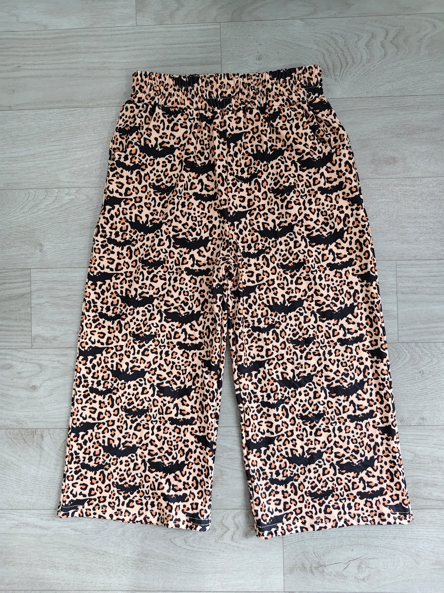 pre order halloween leopard bat wide leg pants girl