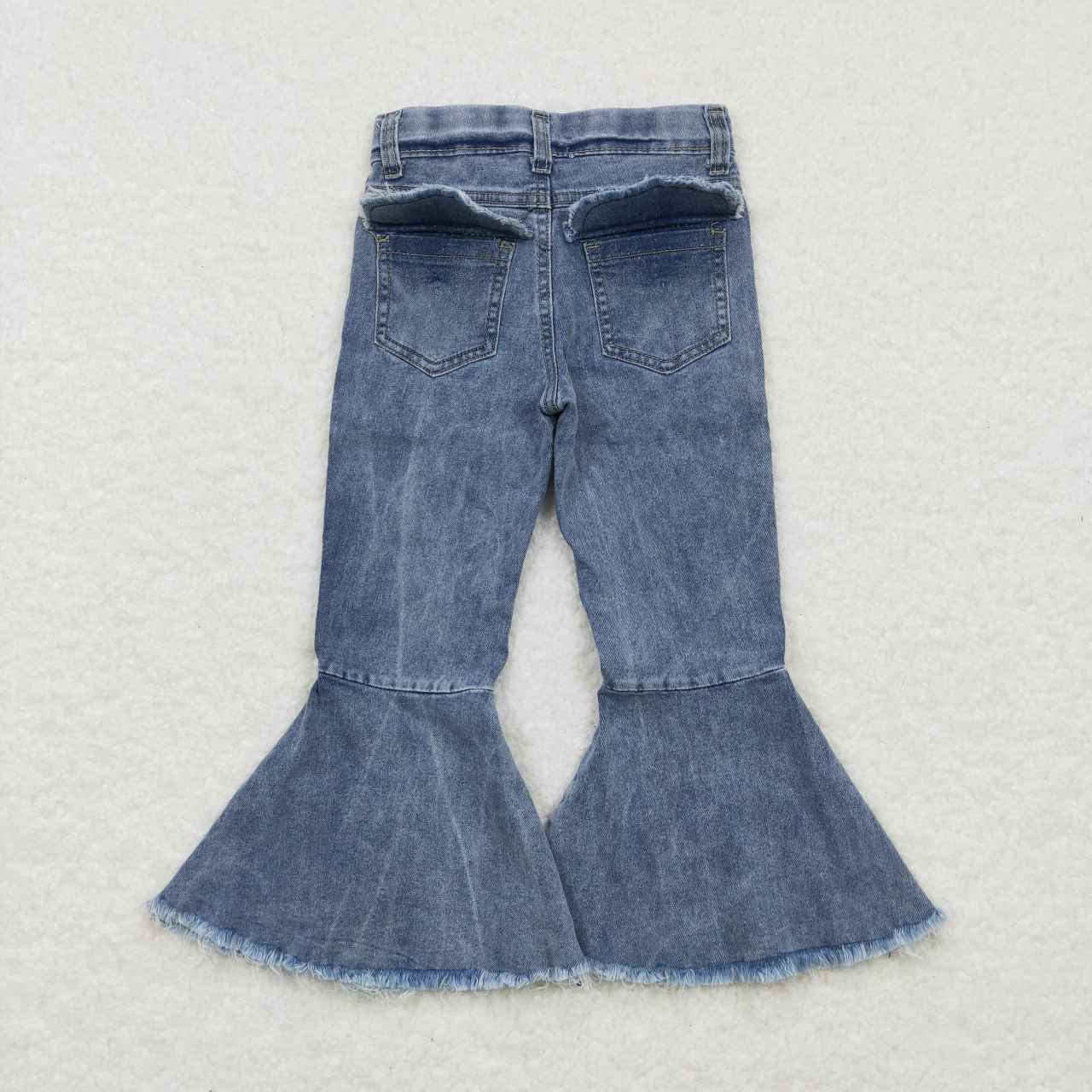 P0325 Light colored bell bottom denim trousers