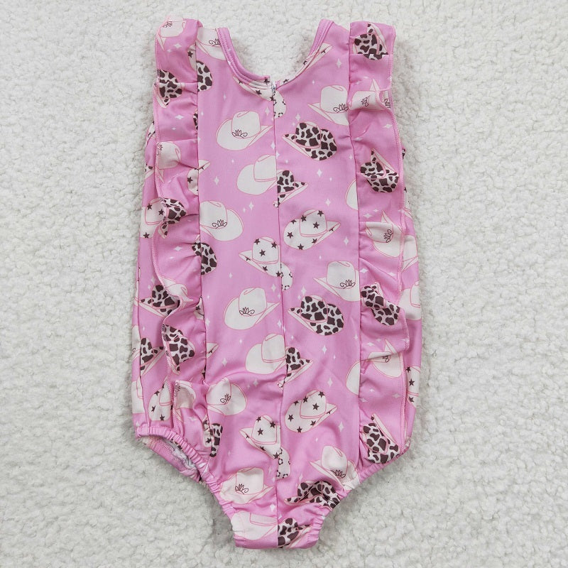 S0100 Hat Pink One-Piece Swimsuit