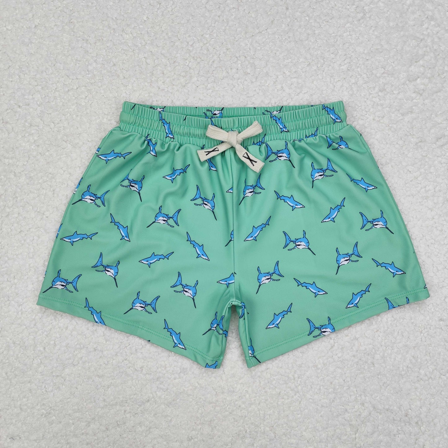 S0173 Shark green swimming trunks