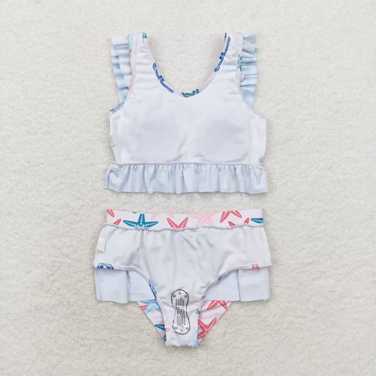 S0240 Starfish Plaid Swimsuit Set