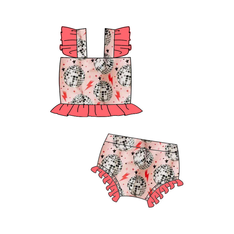 presale S0498 Baby Girls Disco Western Bummie 2pcs Swimsuits 2025.1.8