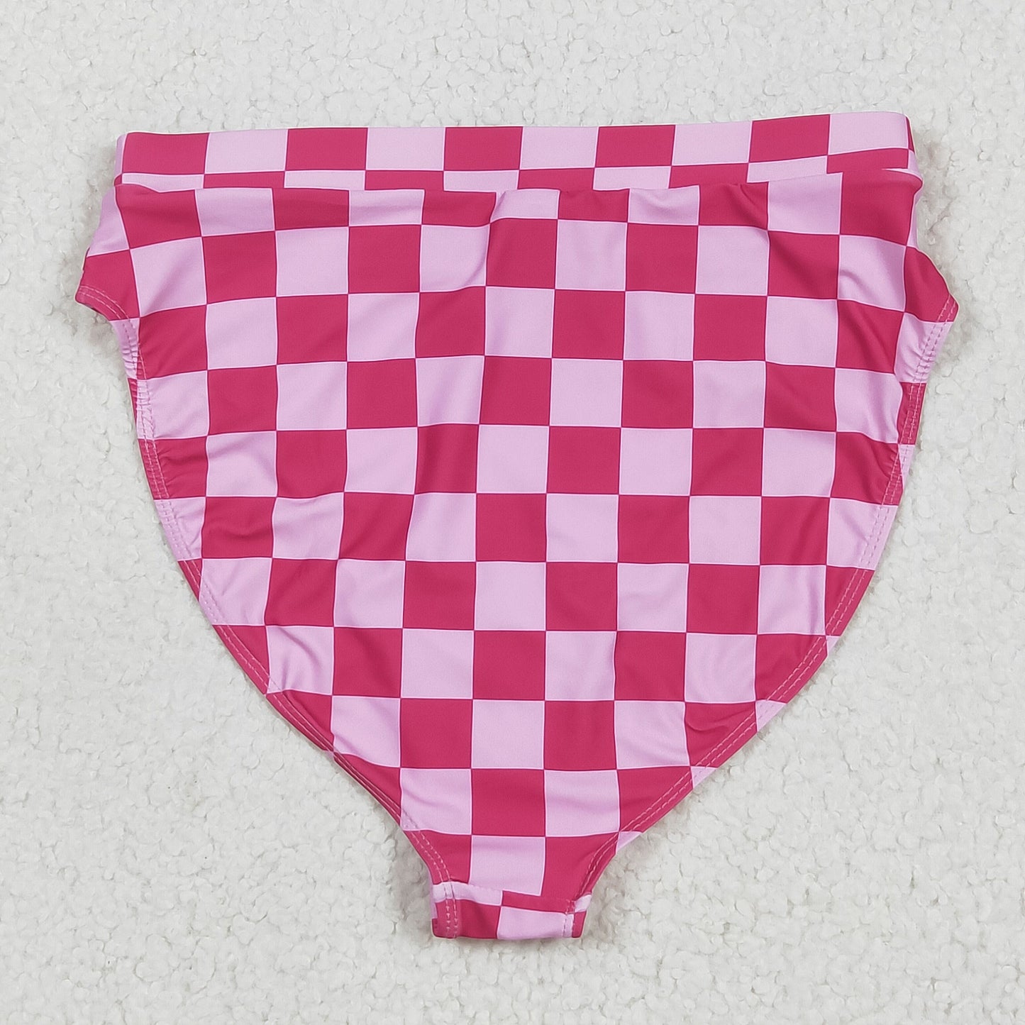 S0561 Adult Women Pink Checkered Swim Bottom D 6.13