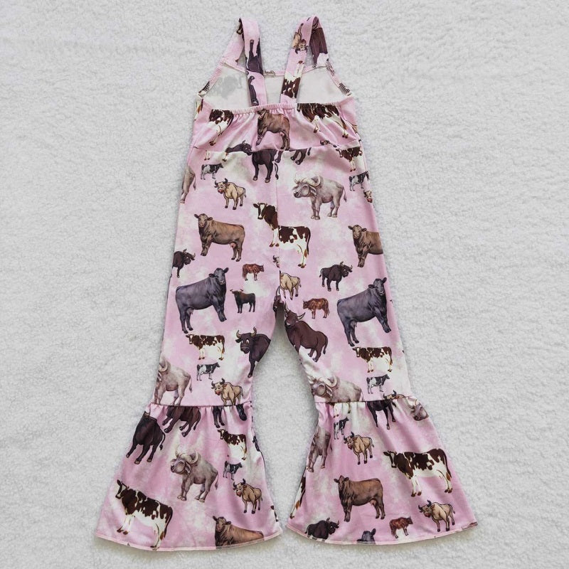 SR0372 Cow Pink Tank Top Jumpsuit