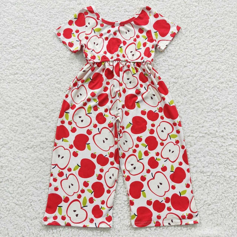 SR0393 Apple Pattern Short Sleeve Bodysuit