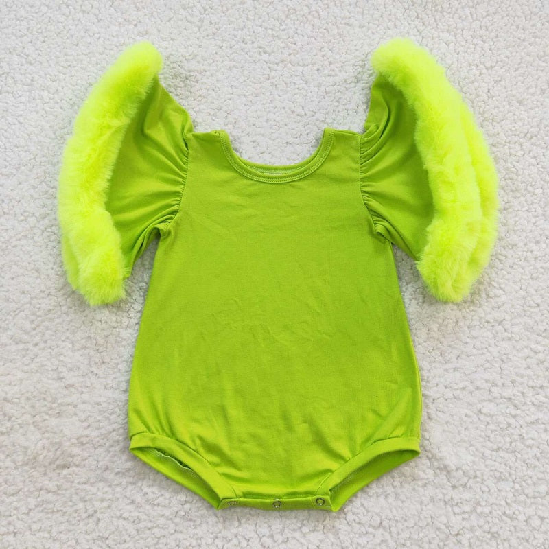 SR0413 Newborn Baby Girls Green Romper
