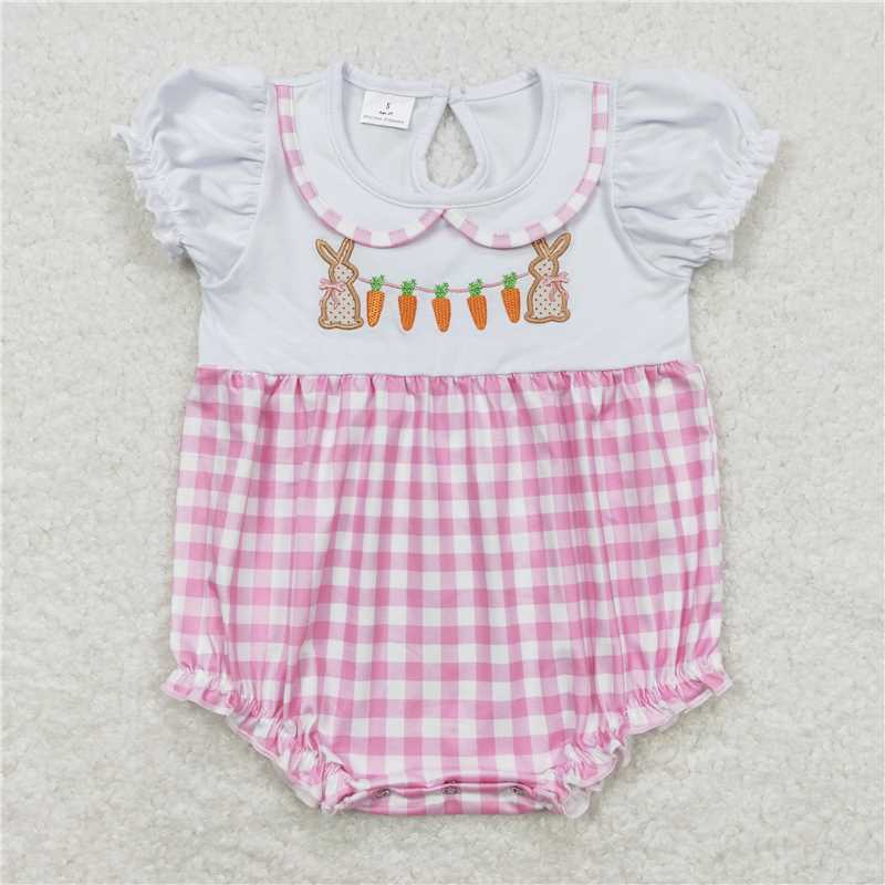 Match Baby Girls Easter Rabbit Carrots Rompers Dresses