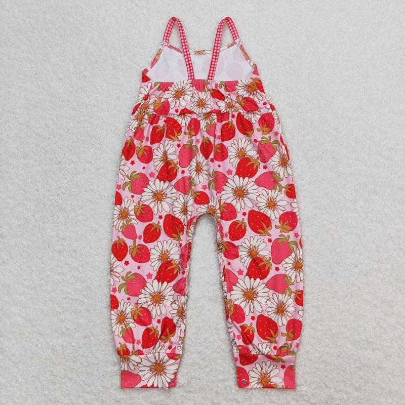 SR0887 Strawberry Flower Sleeveless Jumpsuit