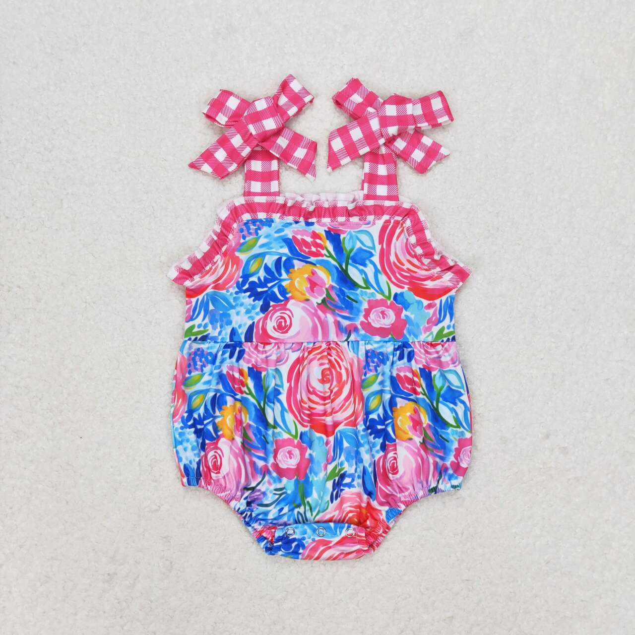 SR1143 Floral Rose Plaid Lace Camisole Bodysuit