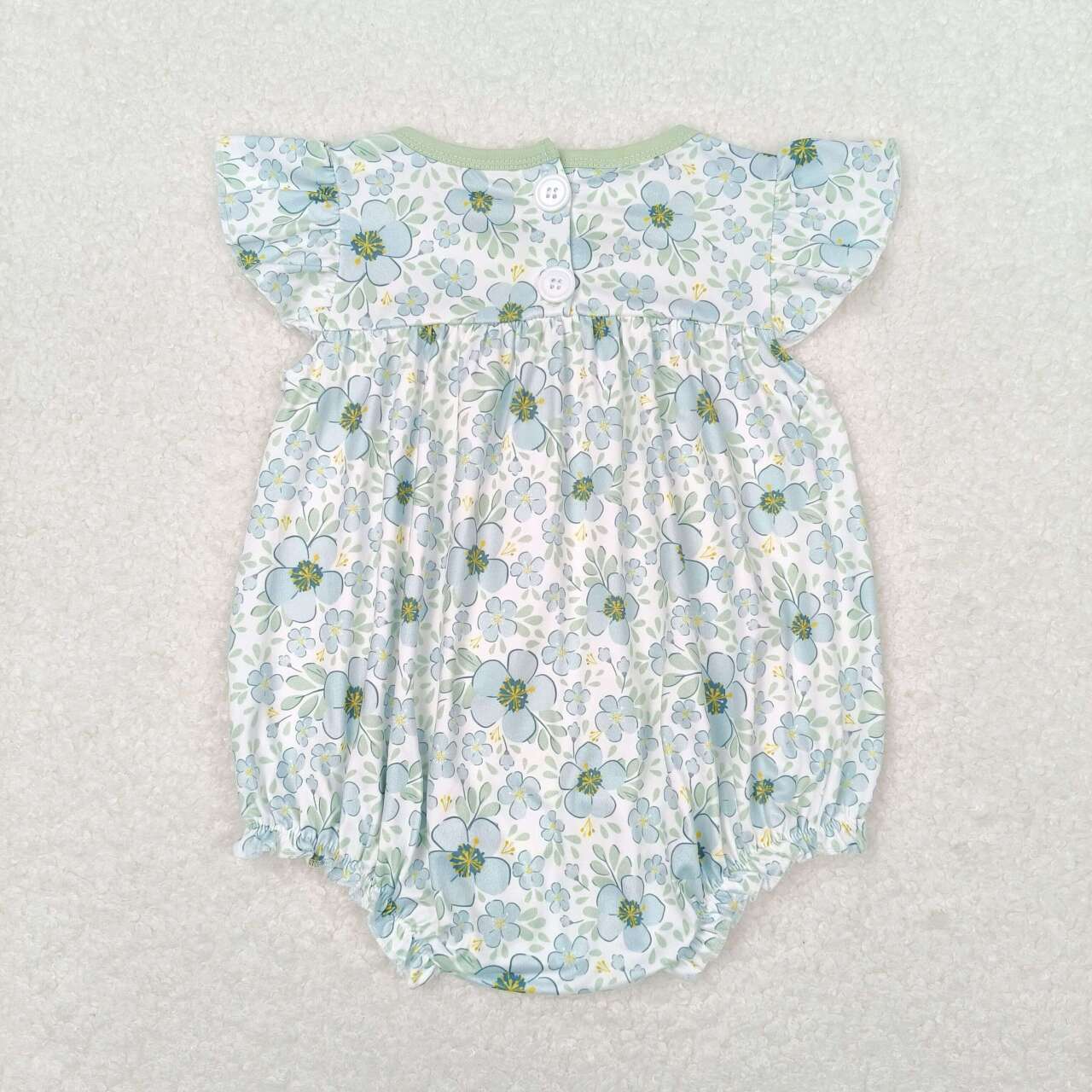 SR1180 Blue floral green lace vest jumpsuit