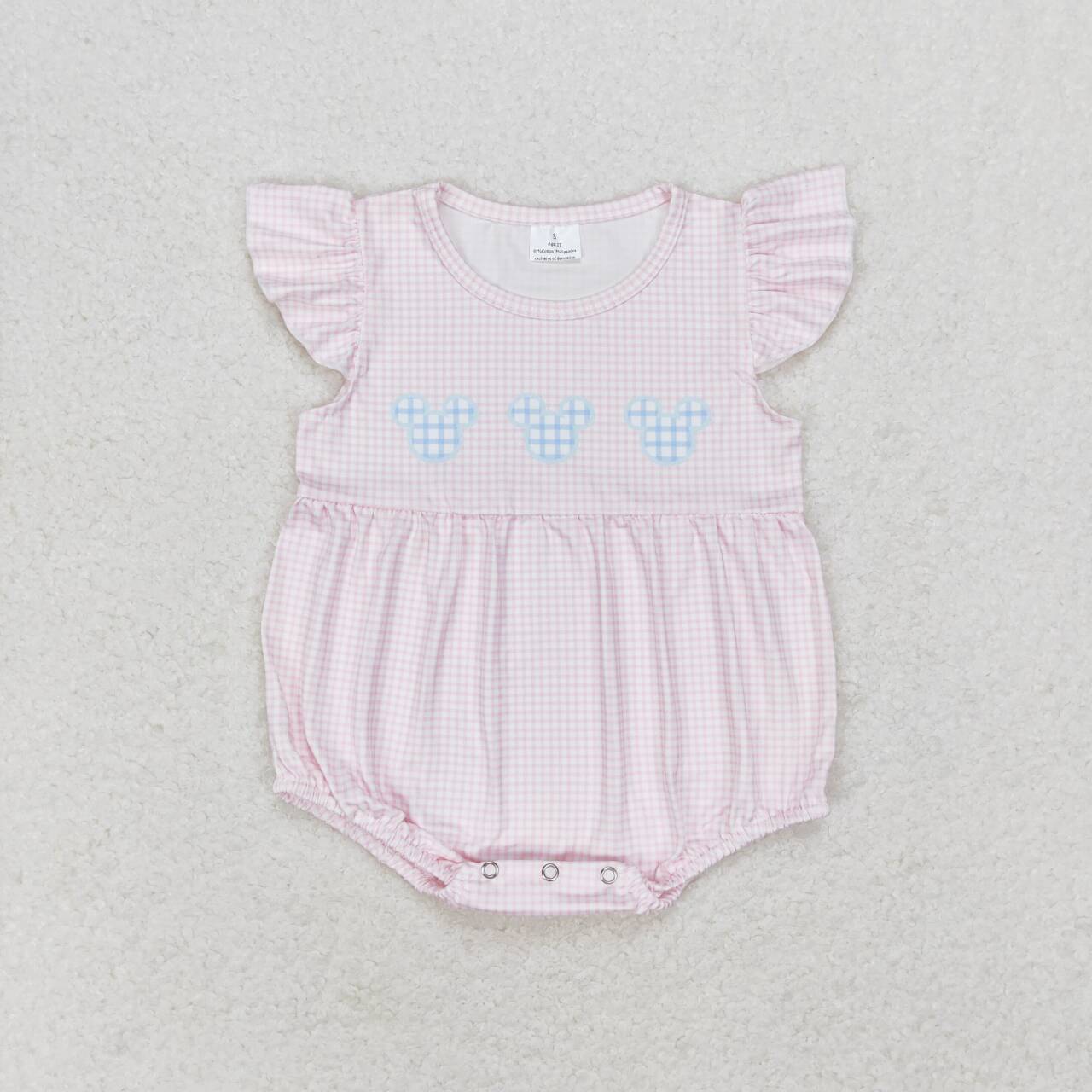 SR1533 Pink Plaid Vest Bodysuit