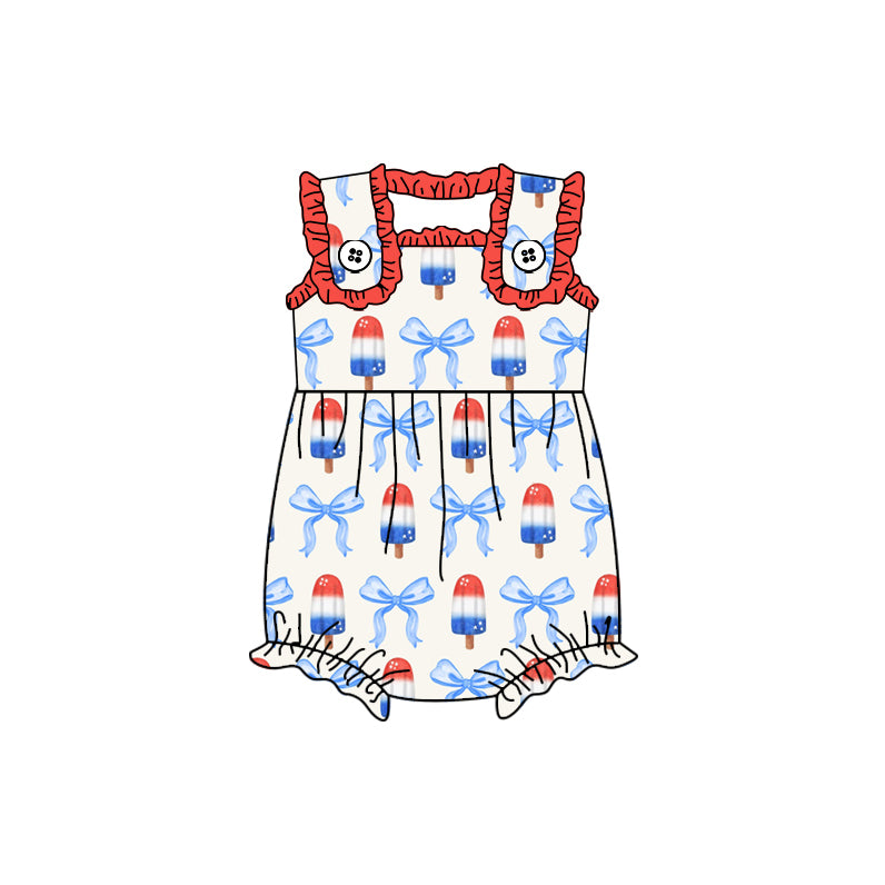 SR1551 Bow ice cream red lace vest jumpsuit