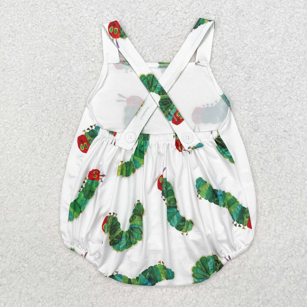 SR1608 Boys cartoon white vest jumpsuit