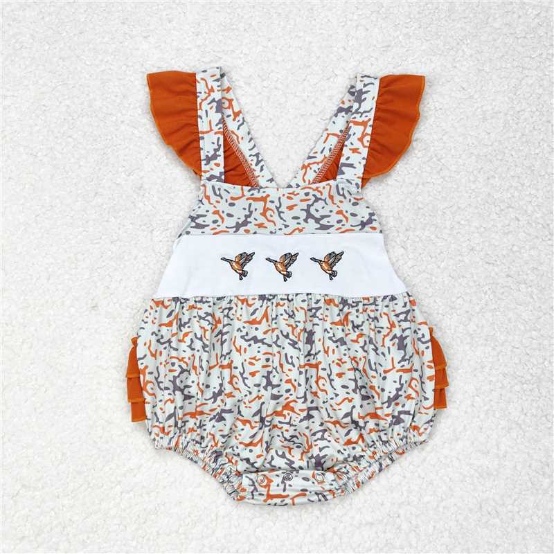 Match Baby Girls Embroidery Camo Ducks Sibling Dresses Rompers Clothes Sets D 7.21