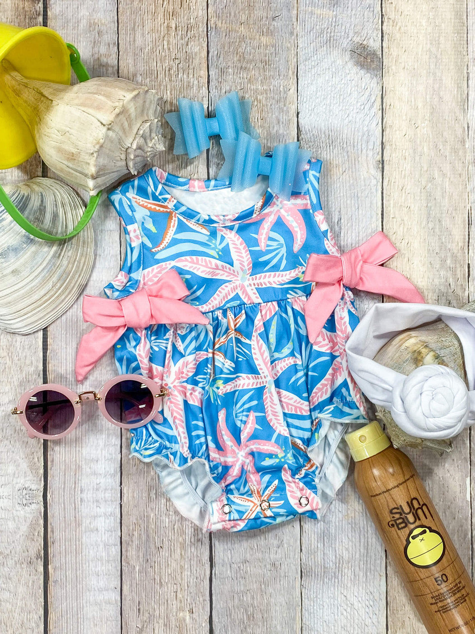 presale SR1757 Starfish seaweed blue tank top jumpsuit