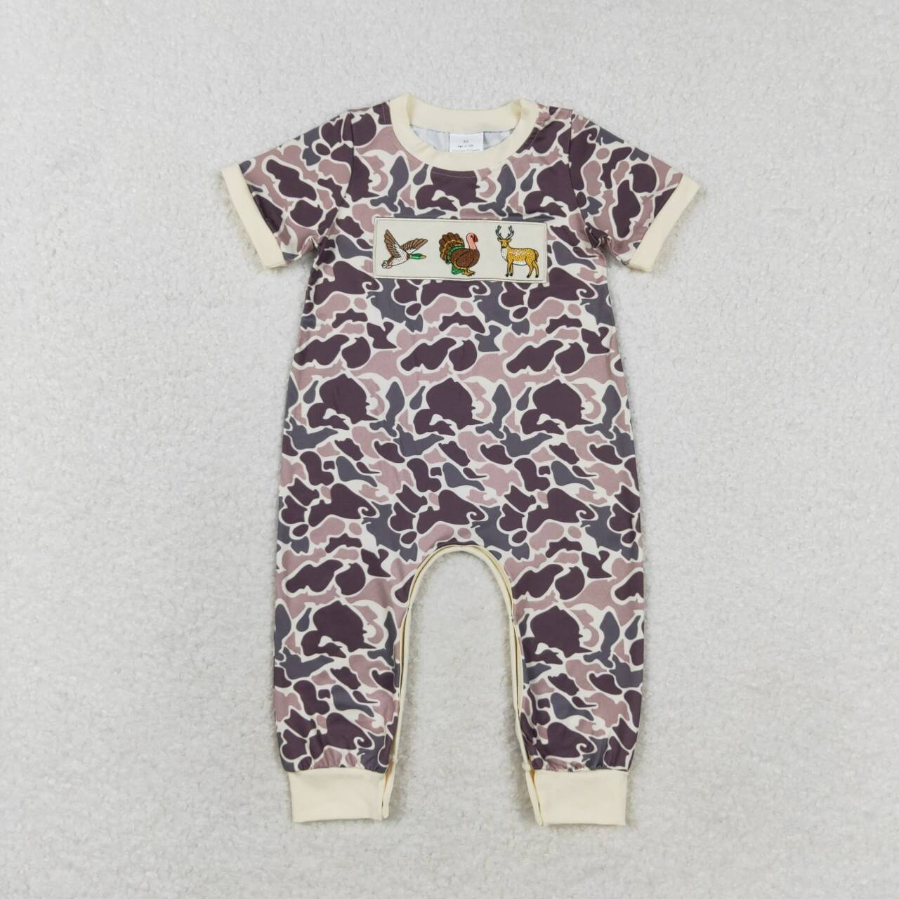 SR1901 Duck Turkey Deer Camo Short Sleeve Jumpsuit