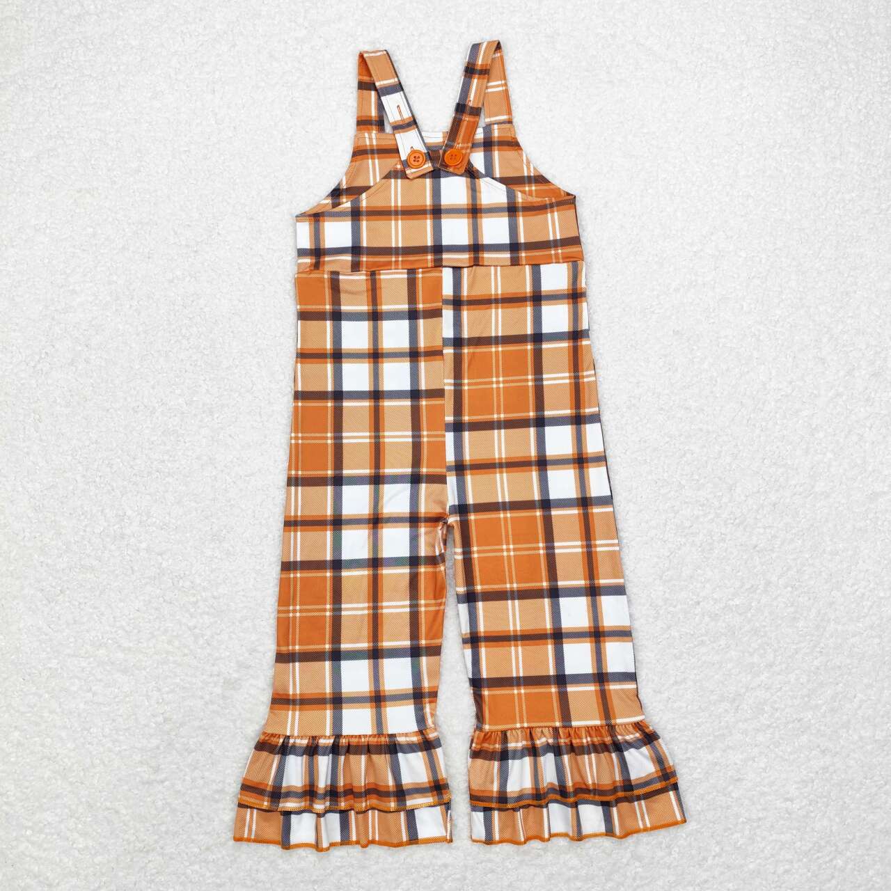 SR1953 Orange Plaid Suspender Bodysuit