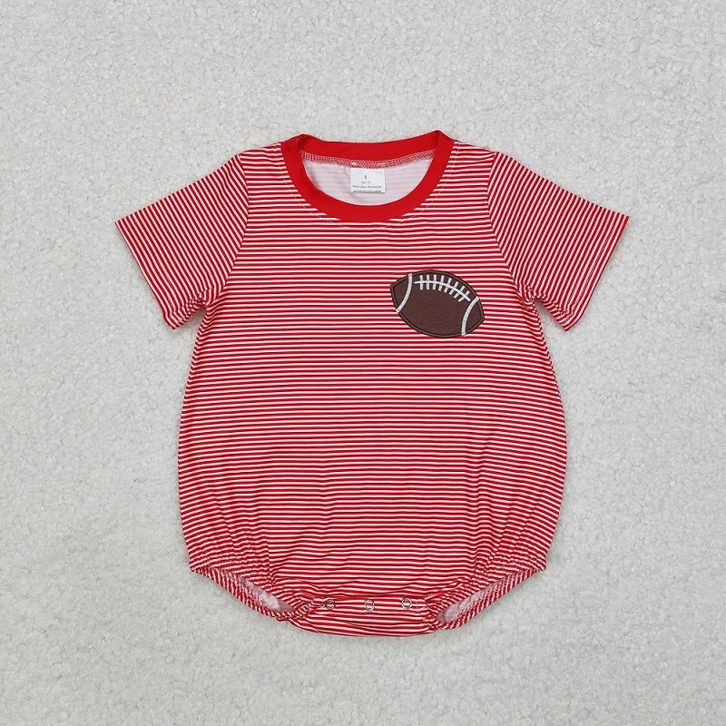 SR1956 Rugby Red Striped Short Sleeve Bodysuit