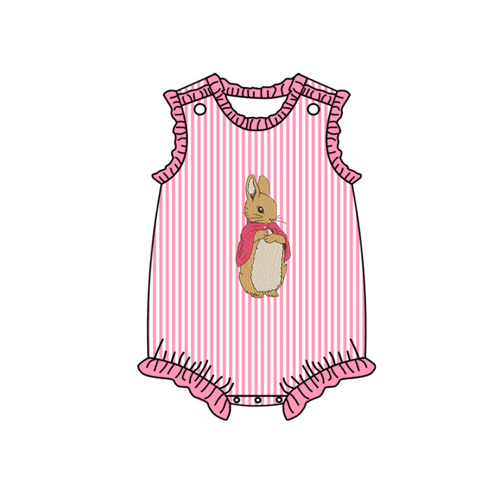 presale SR2041 Easter Bunny Pink Striped Vest Bodysuit 2024 10.9