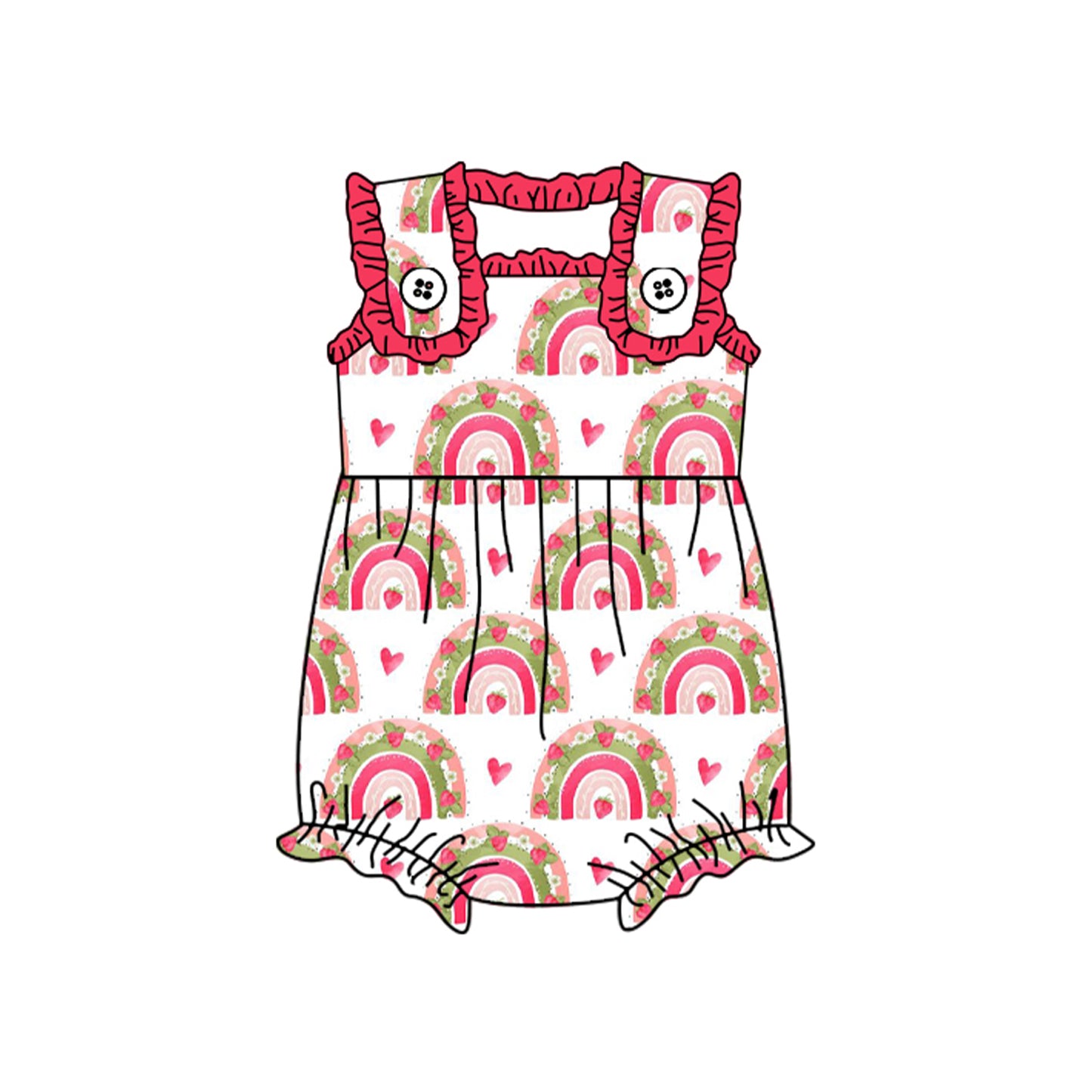 presale SR2048 Heart Flower Rainbow Red Lace Vest Bodysuit 2024 10.10