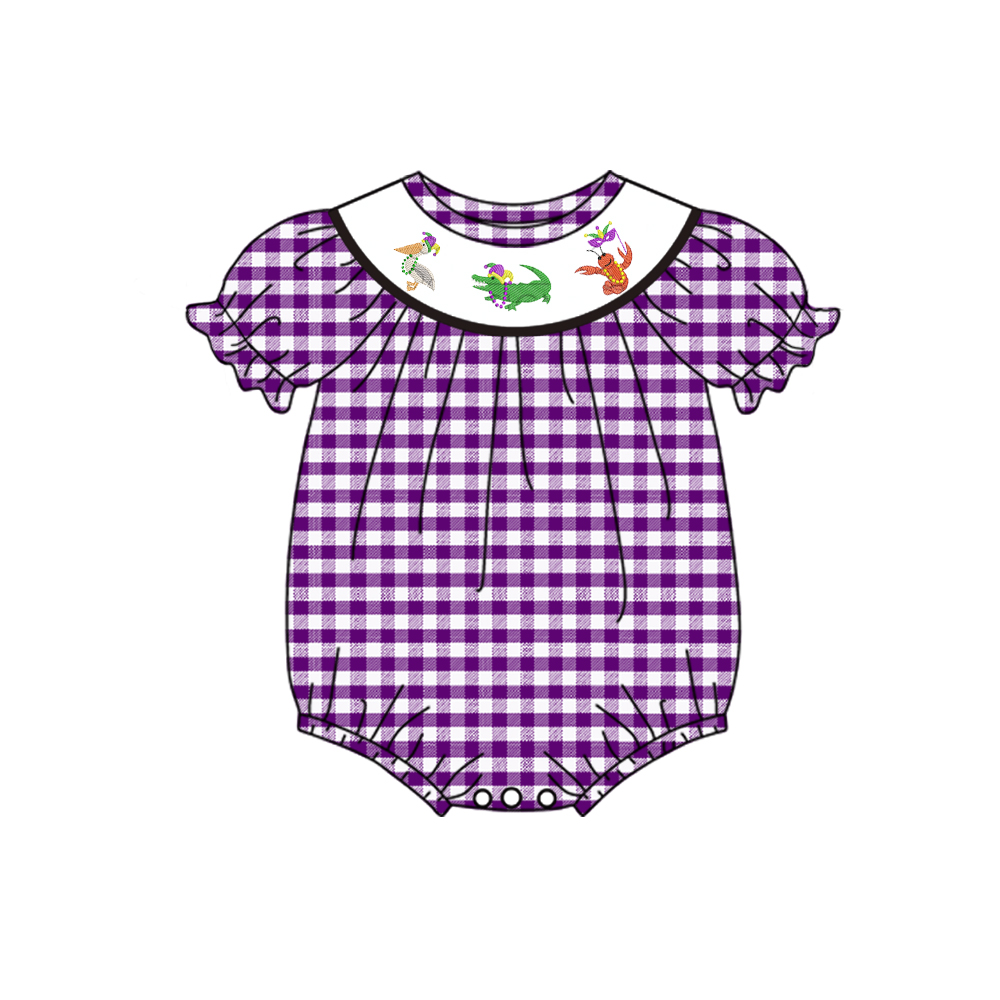 presale SR2059 Easter Colorful Bunny Flower Pink Zipper Short Sleeve Bodysuit 2024 10.14