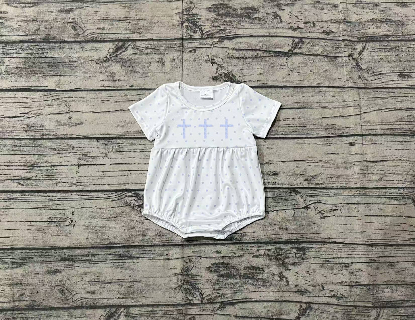 presale SR2147 Boys Blue Cross Dot Short Sleeve Bodysuit 2024 12.6