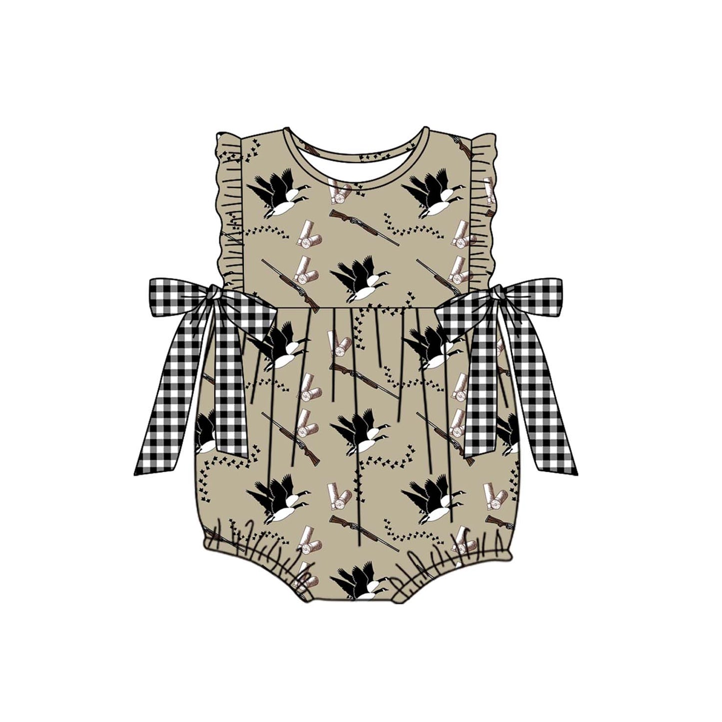 presale SR2260 Black Plaid Bow Shotgun Duck Vest Bodysuit 2024 .11.14