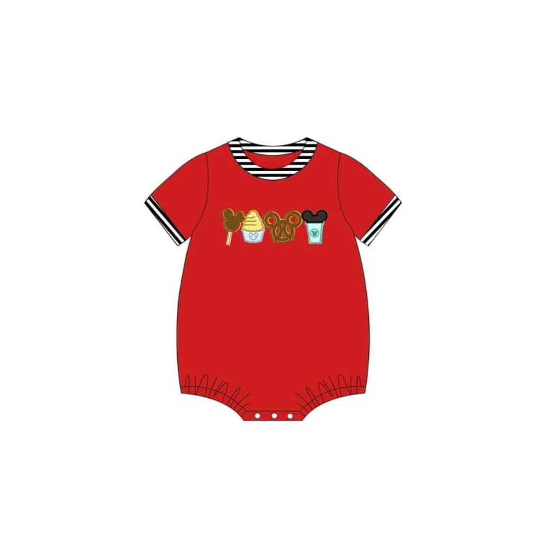 presale SR2267 Red short-sleeved bodysuit with ice cream stripes 2024 .11.14