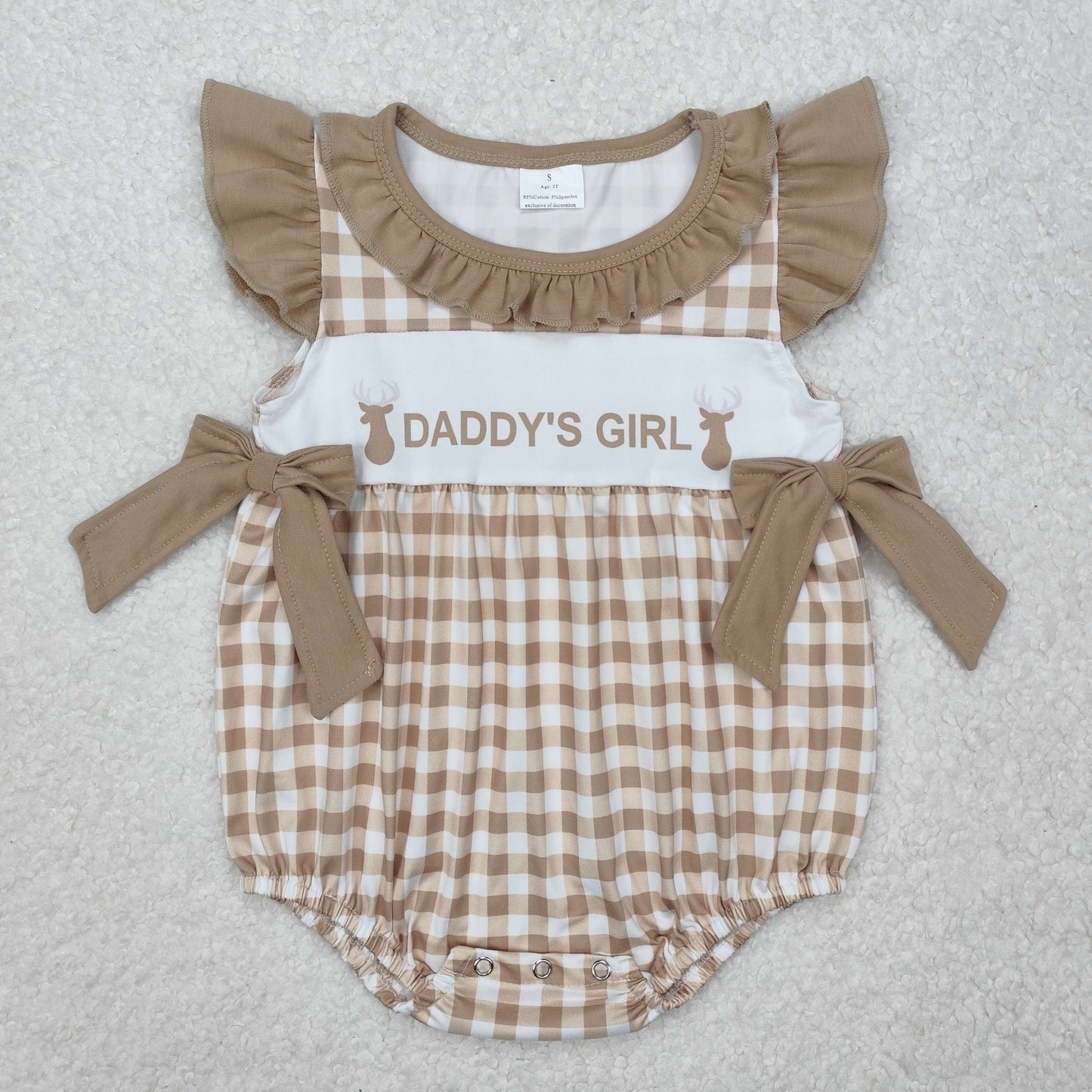 SR2300 Baby Infant Girls Daddy's Girl Deers Bows Rompers