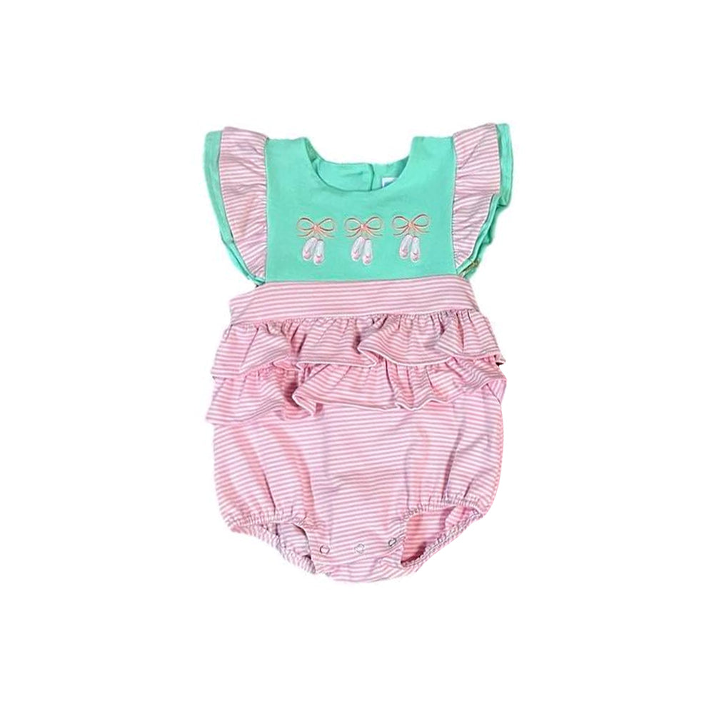 presale SR2326 Pink striped vest bodysuit with bow pattern ballet shoes 2024 11.23
