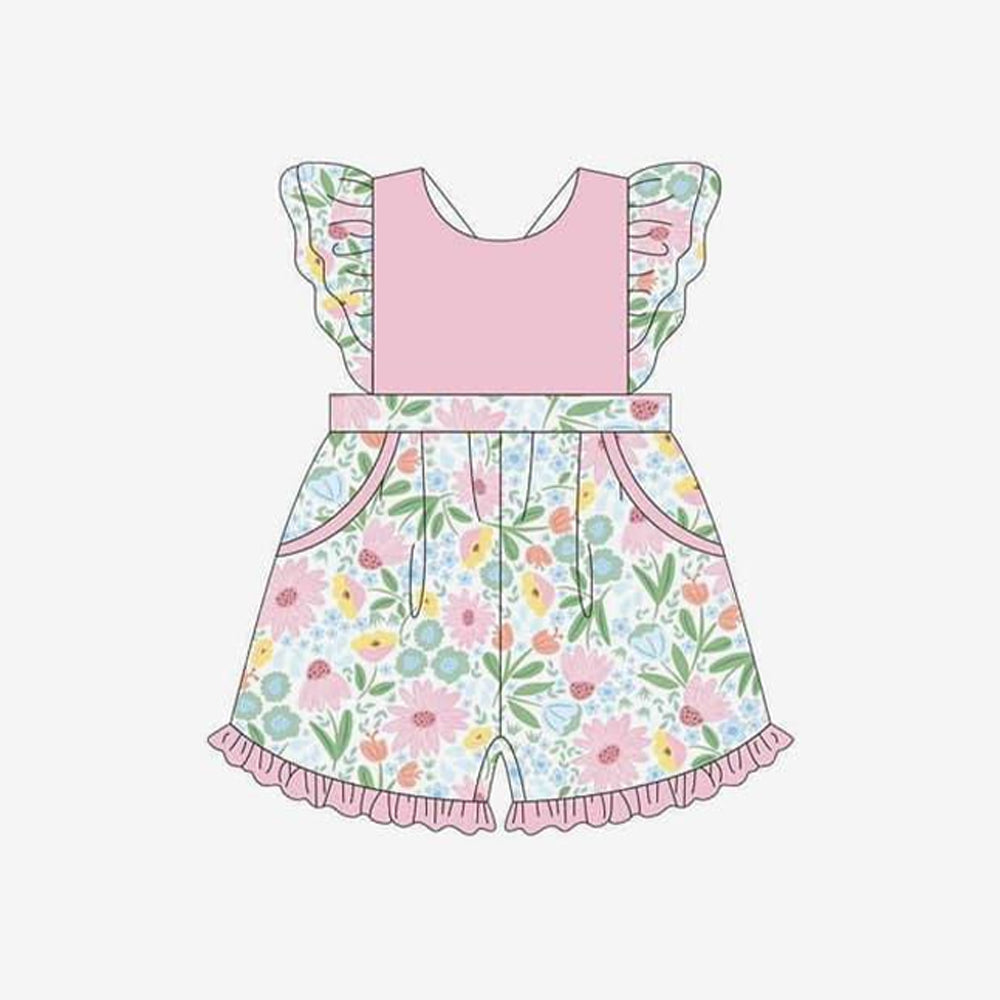 presale SR2418 Flower and leaf pink and white lace sleeve jumpsuit 2024 12.7