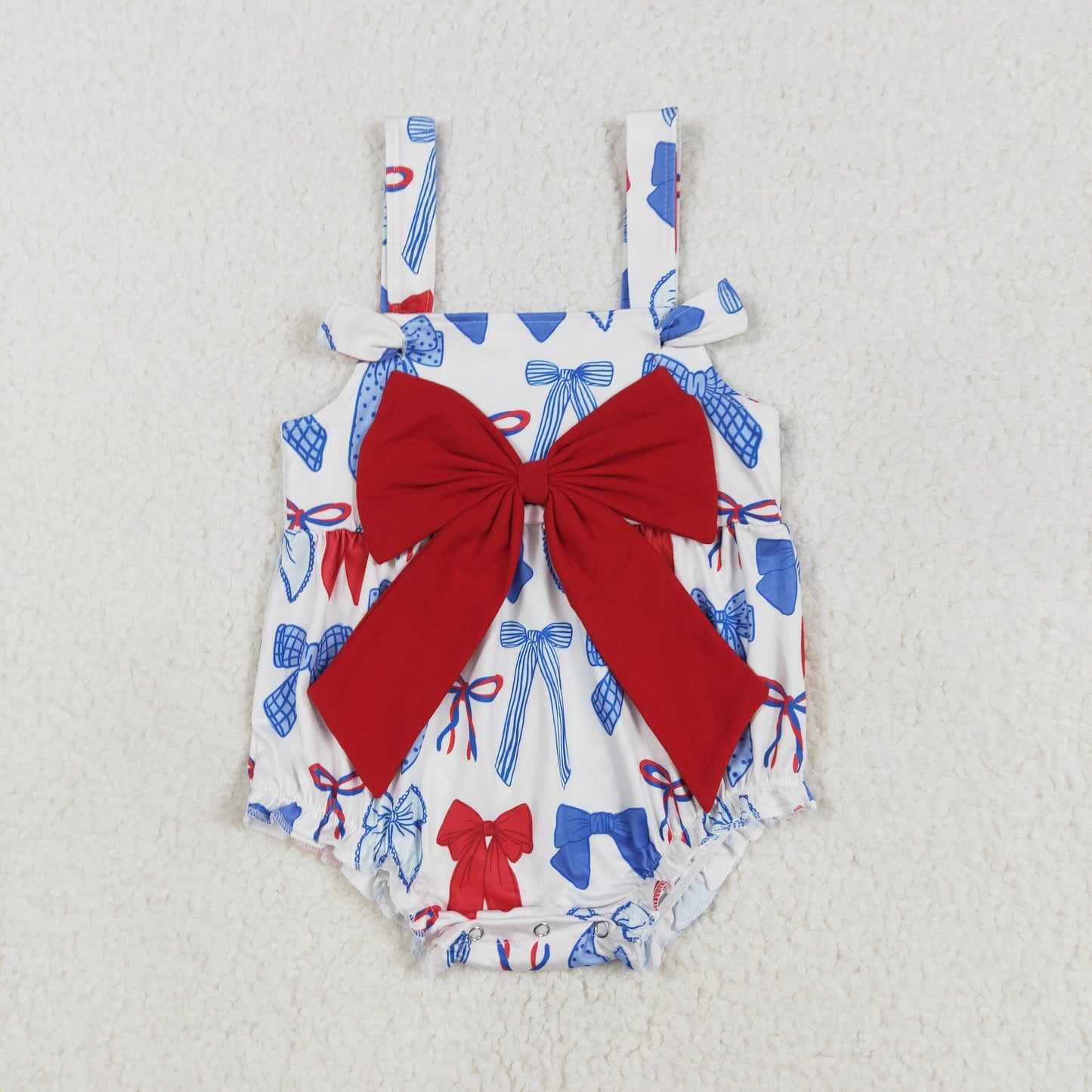 SR2606 National Day Bowknot Vest Bodysuit