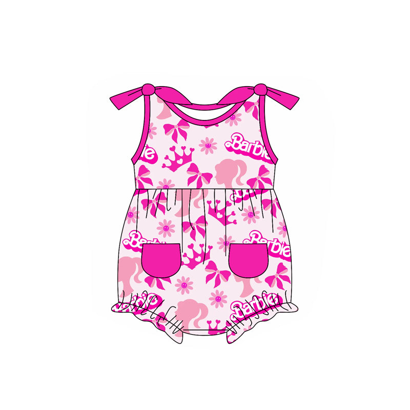 presale SR2622 Baby Infant Girls Doll Pink Pockets Rompers 2025 1.8