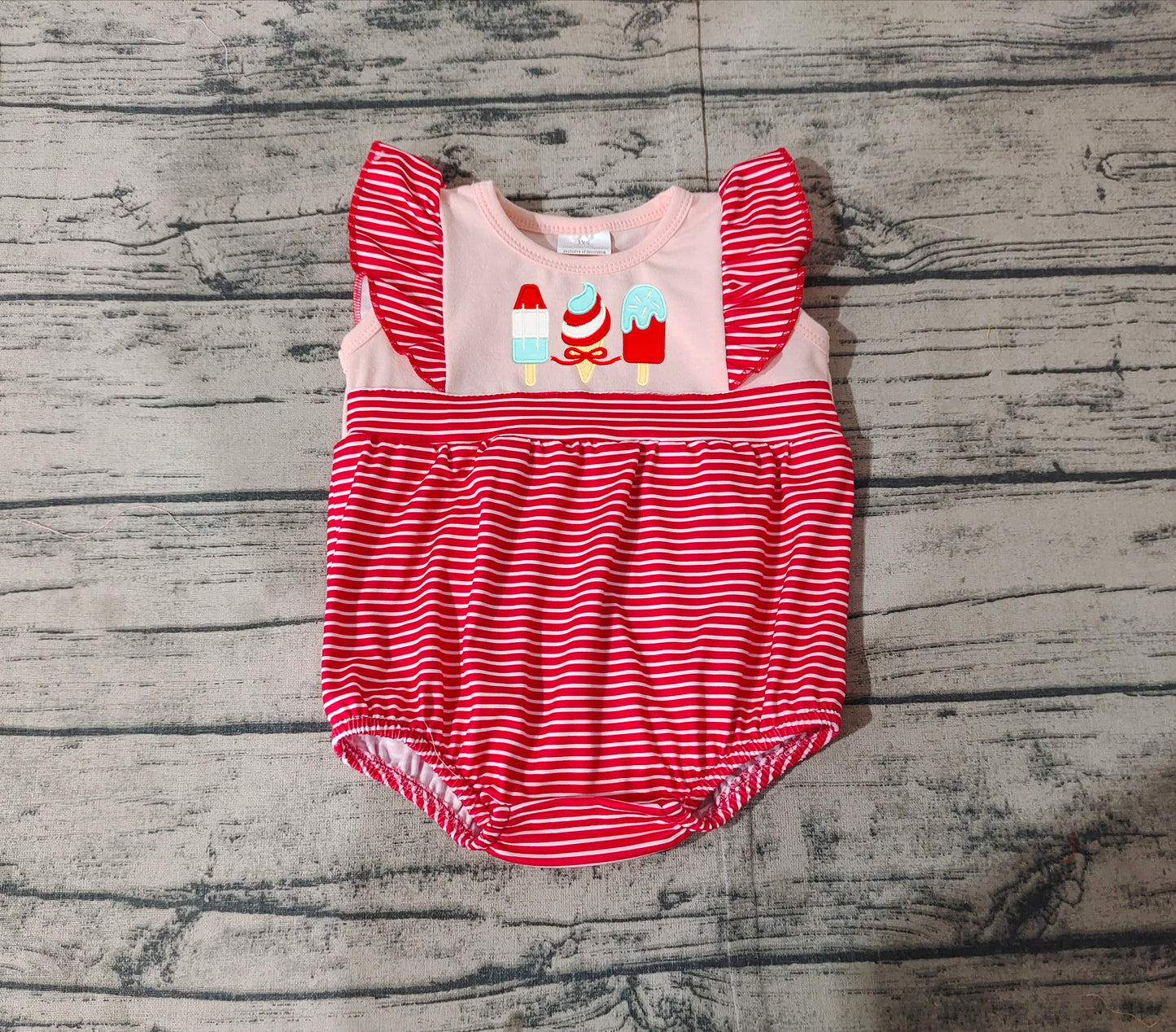 SR2635 Baby Infant Girls 4th Of July Popstick Rompers D 4.4