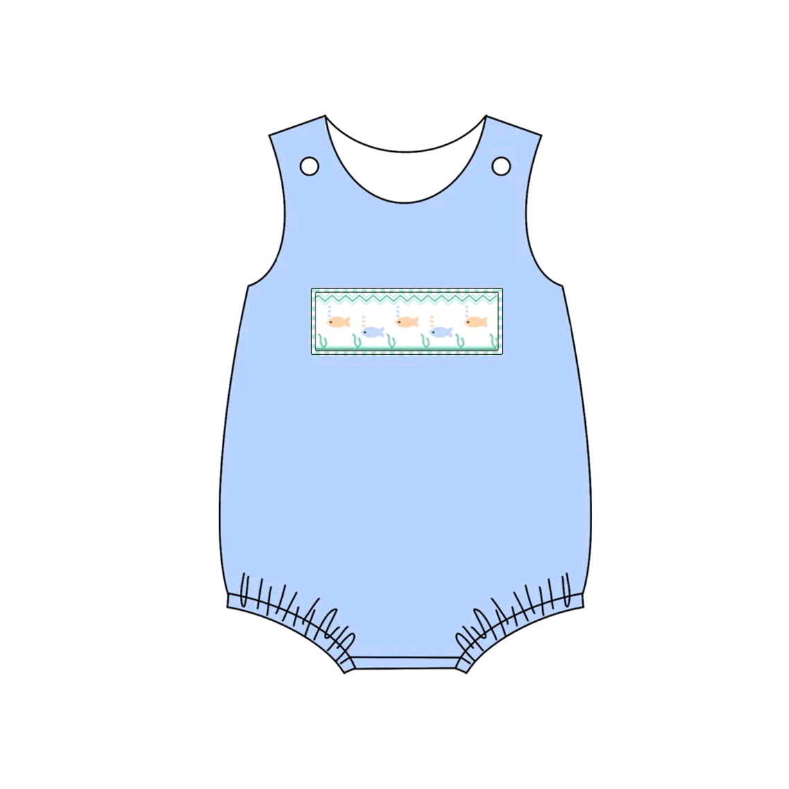 presale SR2749 Baby Infant Boys Fishes Sleeveless Rompers D 2.11