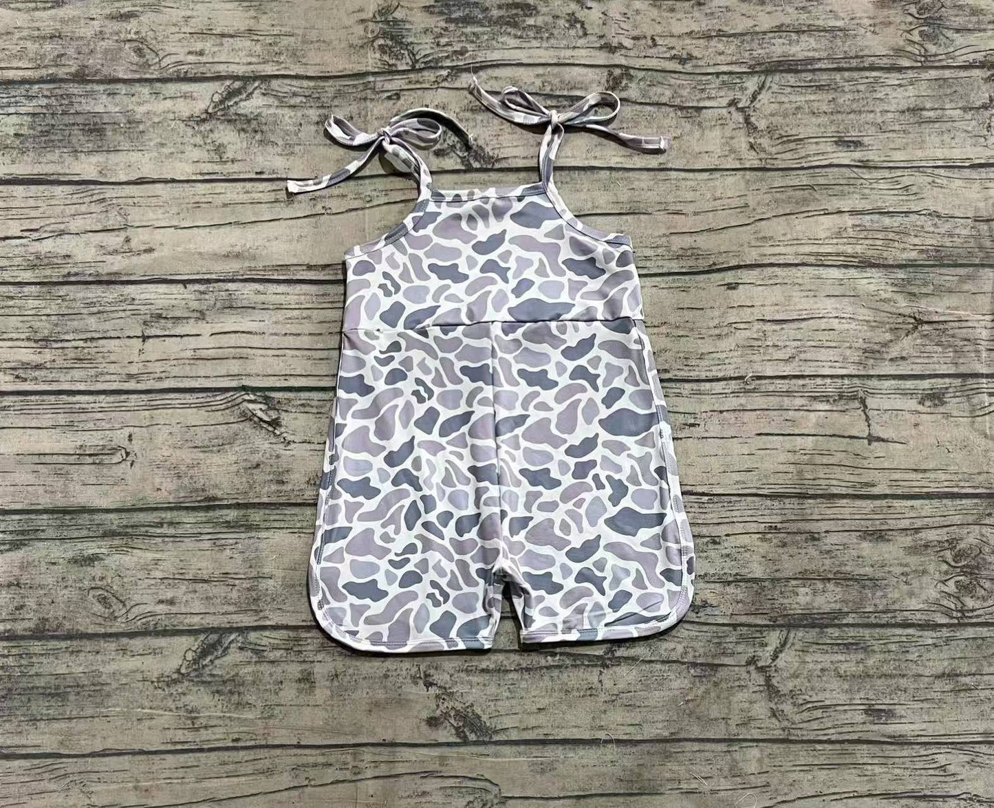 SR2827 Baby Girls Grey Camouflage Straps Jumpsuits D 4.9