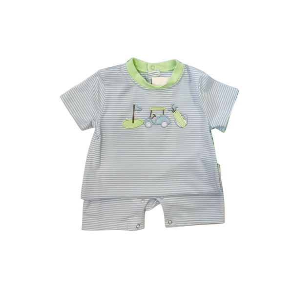 presale SR3078 Baby Boys Gray Stripe Short Sleeves Golf Pant Rompers D 4.11