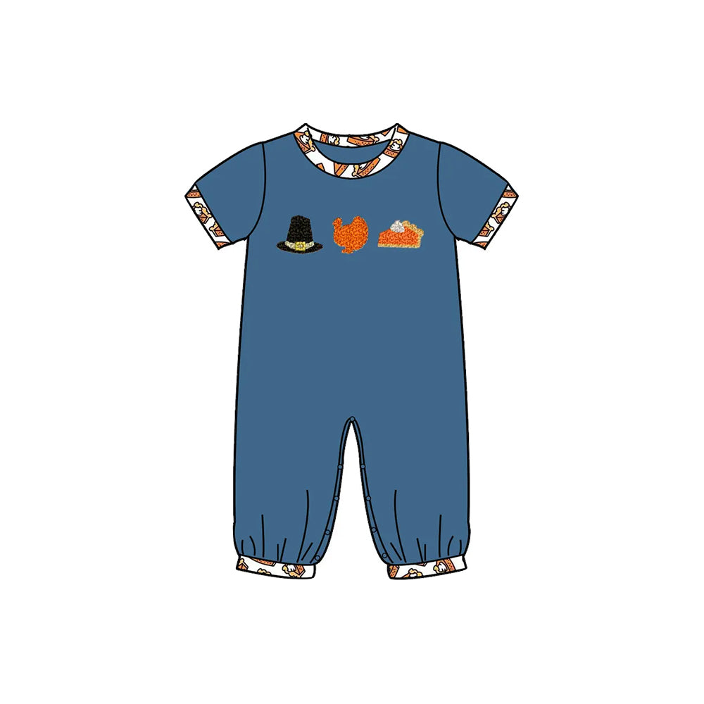 presale SR3111 Baby Boys Navy Short Sleeves Turkey Hats Pant Rompers D 5.14