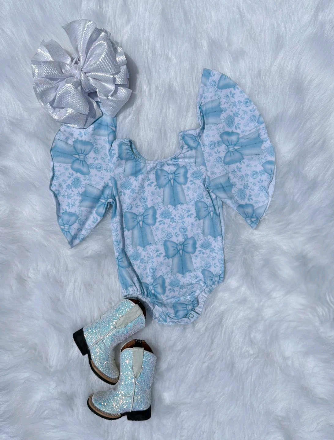 presale SR3186 Baby Girls Bell Short Sleeves Bows Flowers Ruffle Rompers D 7.11