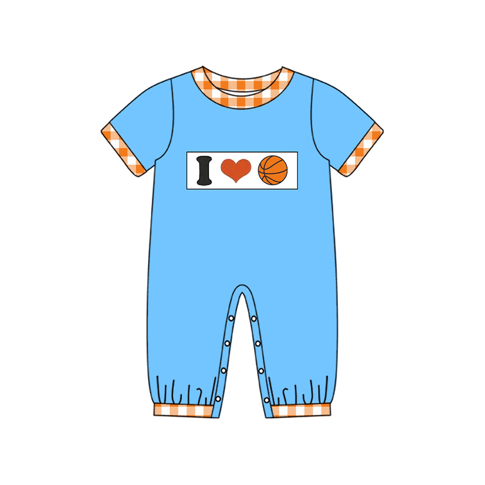 presale SR3366 Baby Boys I Love Basketballs Team Footie Rompers D 1029