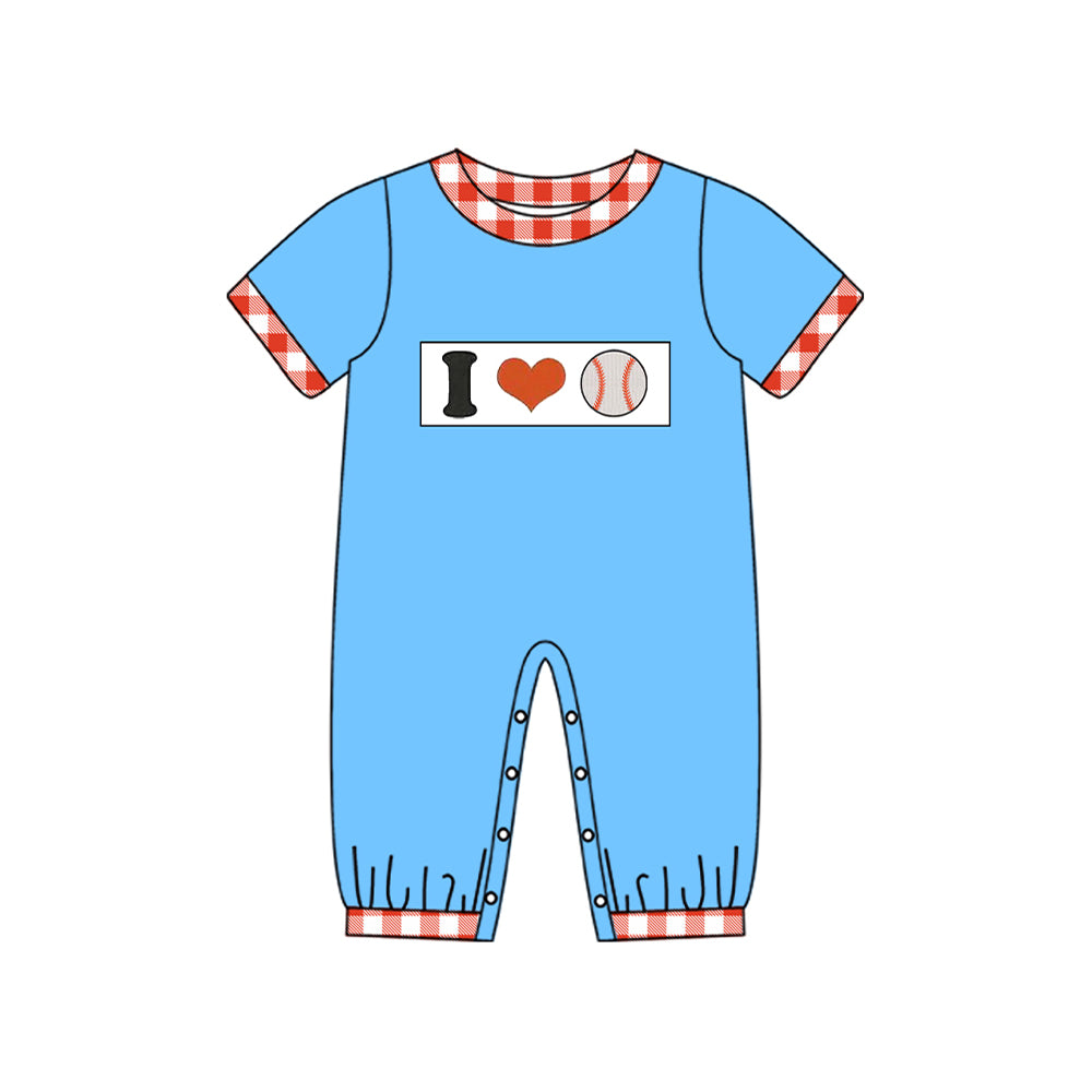 presale SR3367 Baby Boys I Love Baseballs Team Footie Rompers D 1029