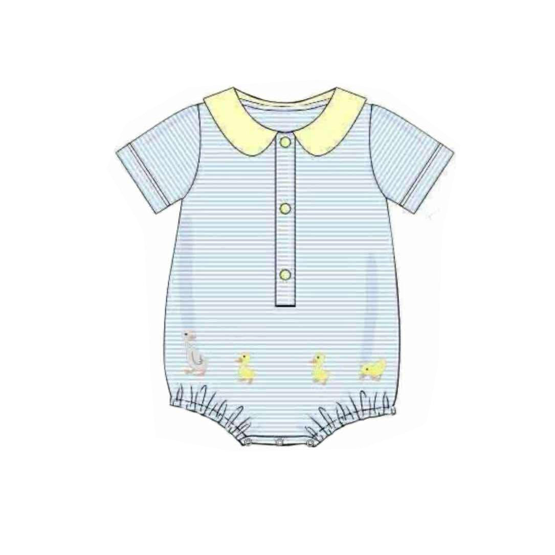 presale SR3418 Baby Boys Stripe Gooses Ducks Button Rompers D 1104